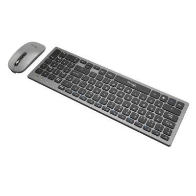 Kit Teclado y Mouse Inalámbrico Stylos Recargable 2 en 1 Gris