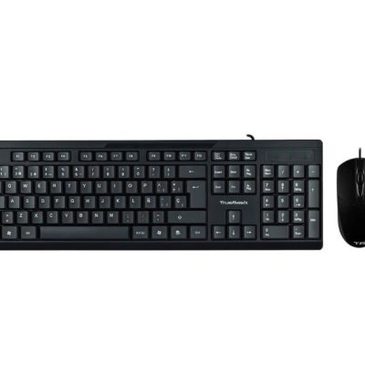 Kit Teclado Estándar y Mouse Estándar, 105 teclas, Negro