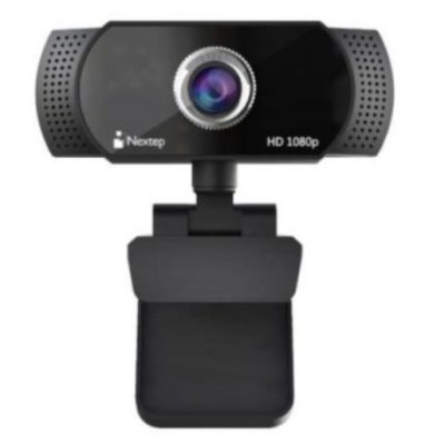 Cámara Web Nextep FHD 1080P USB Ajuste 360° Color Negro
