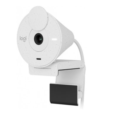 Cámara Web Logitech Brio 300 1080p USB-C con Corrección Iluminación Automática Micrófono Color Blanco Crudo