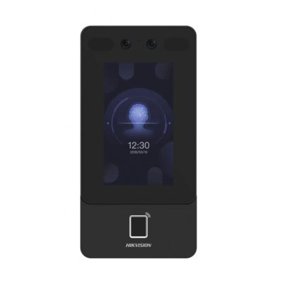 Terminal Min Moe PoE & WiFi de Reconocimiento Facial y Huella con Lector MIFARE / Exterior IP65 / Hasta 1.5 mts en Lectura de Rostro / Soporta P2P / 1,500 Rostros / 3,000 Huellas / Salida 12 Vcd para Chapa / PoE / SIP Estandar / HIK-IA