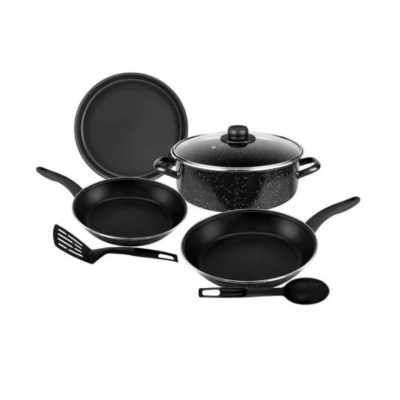 BATERIA 7 PZS ADANA ESMALTADO NEGRO EKCO