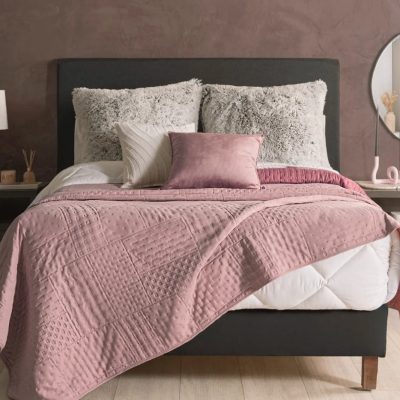 Edredón King Size Blush Vianney Color Rosa Diseño de la tela Lisa